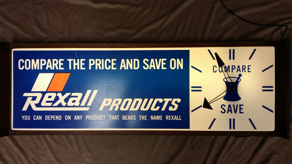 Rexall Pharmacy Electric Light Up Wall Clock (Vintage)
