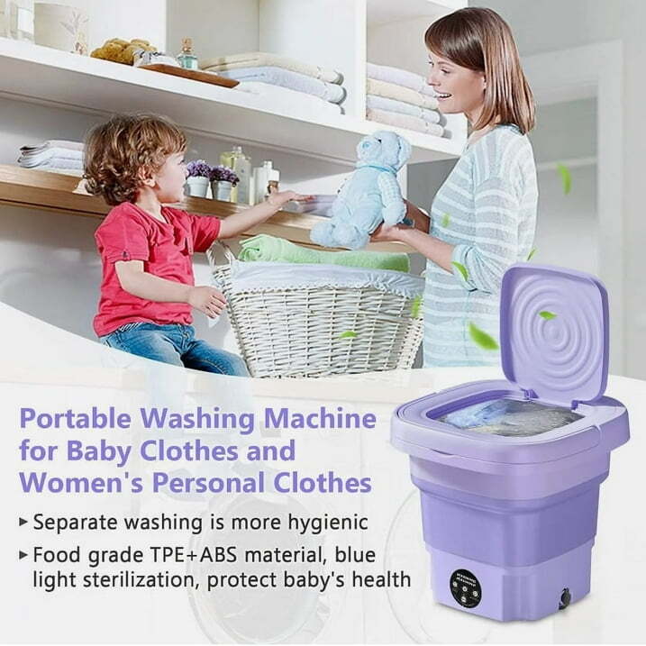 Mini Washing Machine 8L Folding Portable Sterilization Drying Laundry Machines