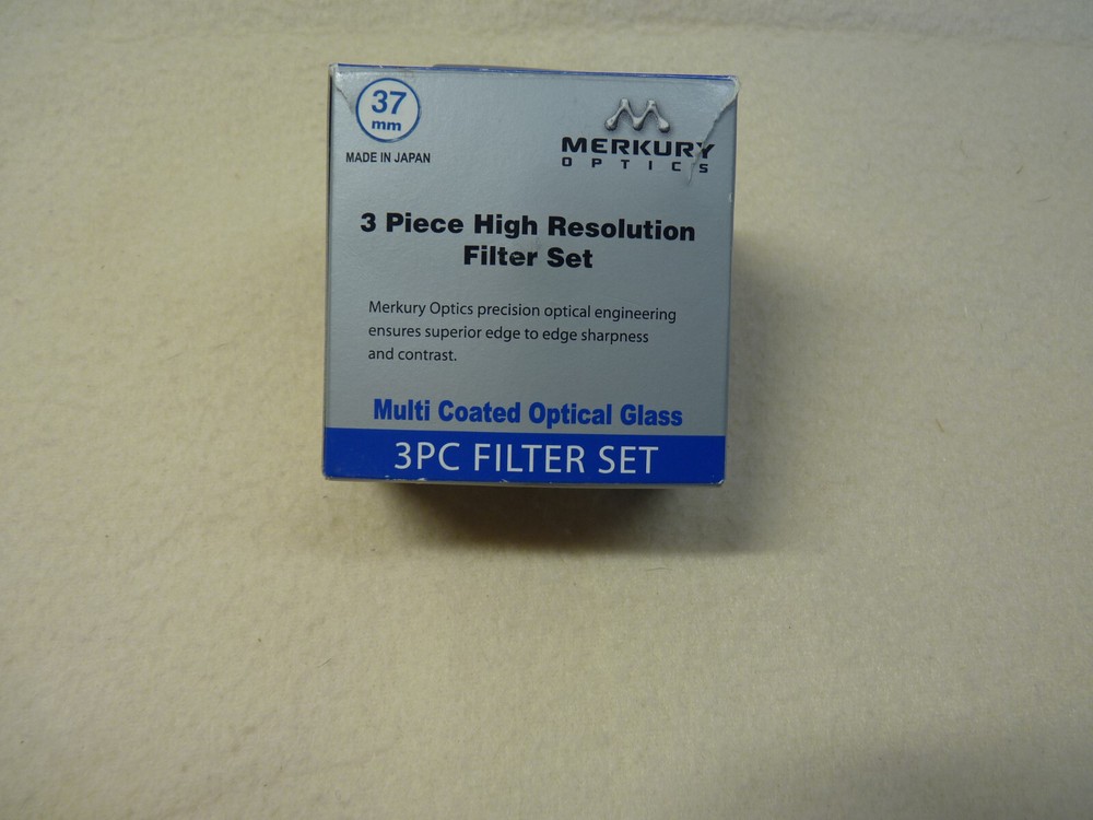 Merkury Optics 3-Piece 37mm High Resolution Filter Set Model 37FK