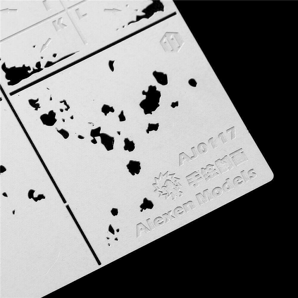 1/35 Tank/Vehicle Coating Damage Effects Stencil Template Model Aging Hobby Tool
