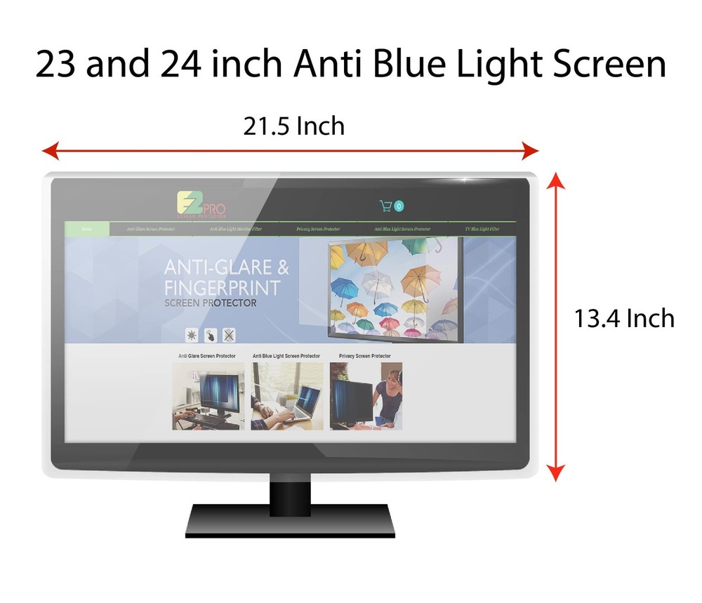 Anti Blue Light Screen Filter for 23 and 24 Inches Widescreen Computer Monito...