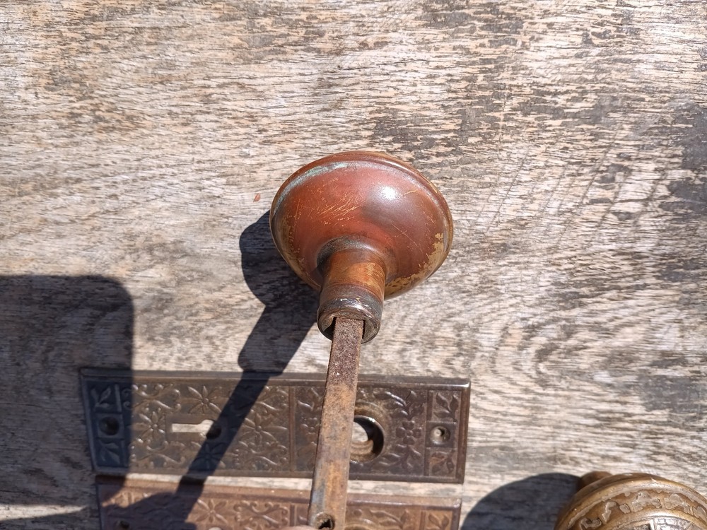 Antique Eastlake Door Knobs, Back Plates