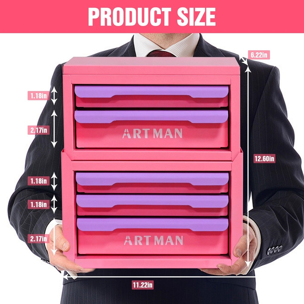 2+3Layer Drawer-Style Desktop Organizer Box,Office Desk Workstation Tool Storage