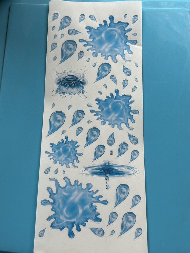 5 Sheets THE PAPER STUDIO STICKABILITIES RAINDROPS WATER RAIN WATERDROP SPLASH