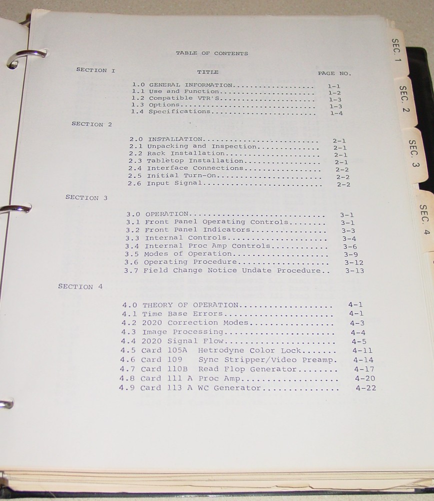 MICROTIME 2020 Electronic Signal Processor Manual operations, maintenance repair