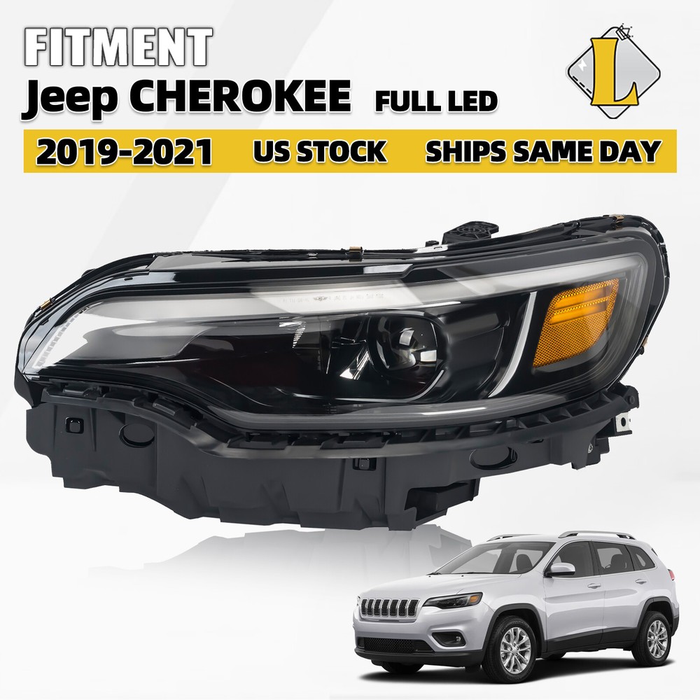 [Full LED] For 2019-2023 Jeep Cherokee Driver Side Projector Headlight LH