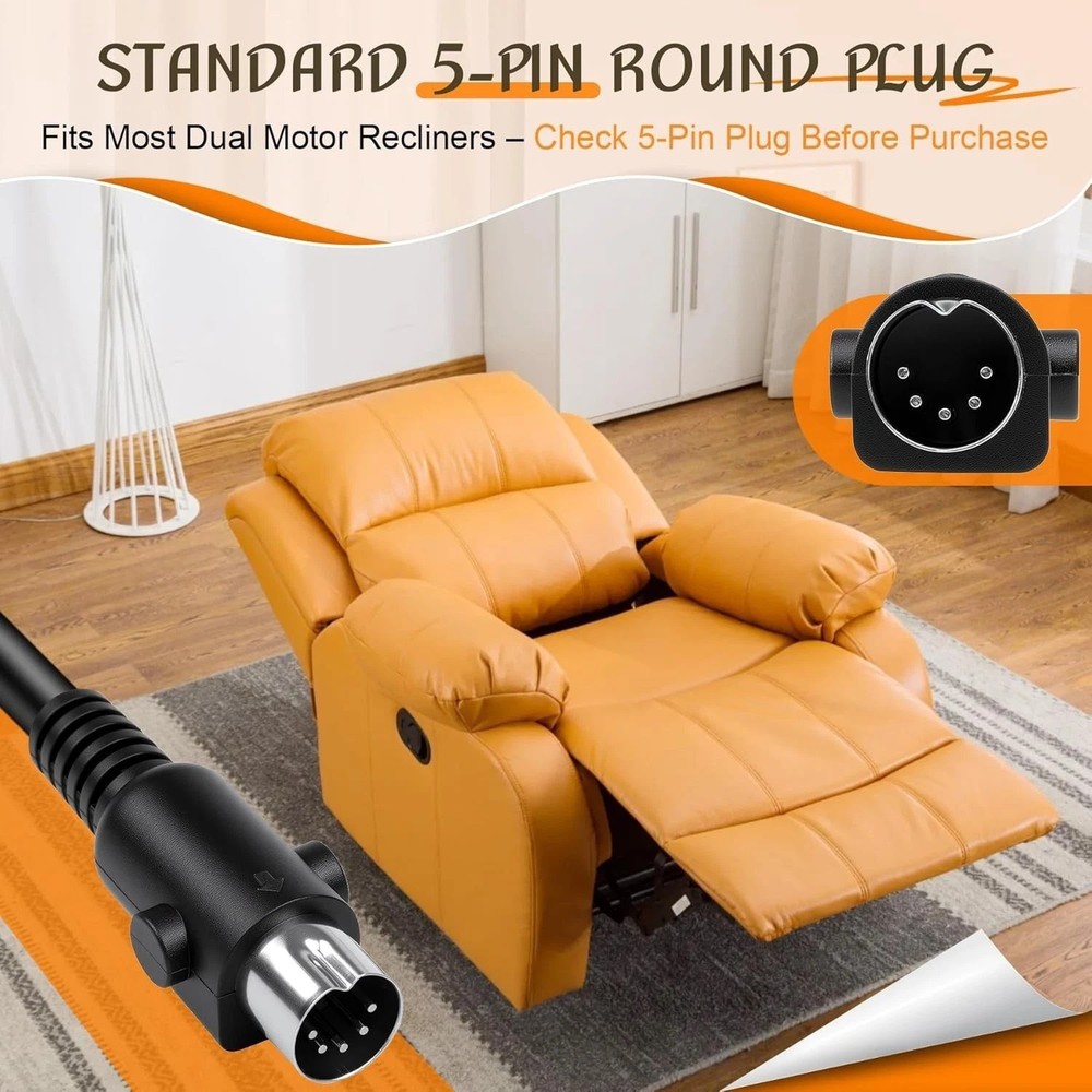Ergonomic Recliner Remote Control with USB Port & LED Light - Easily Operate