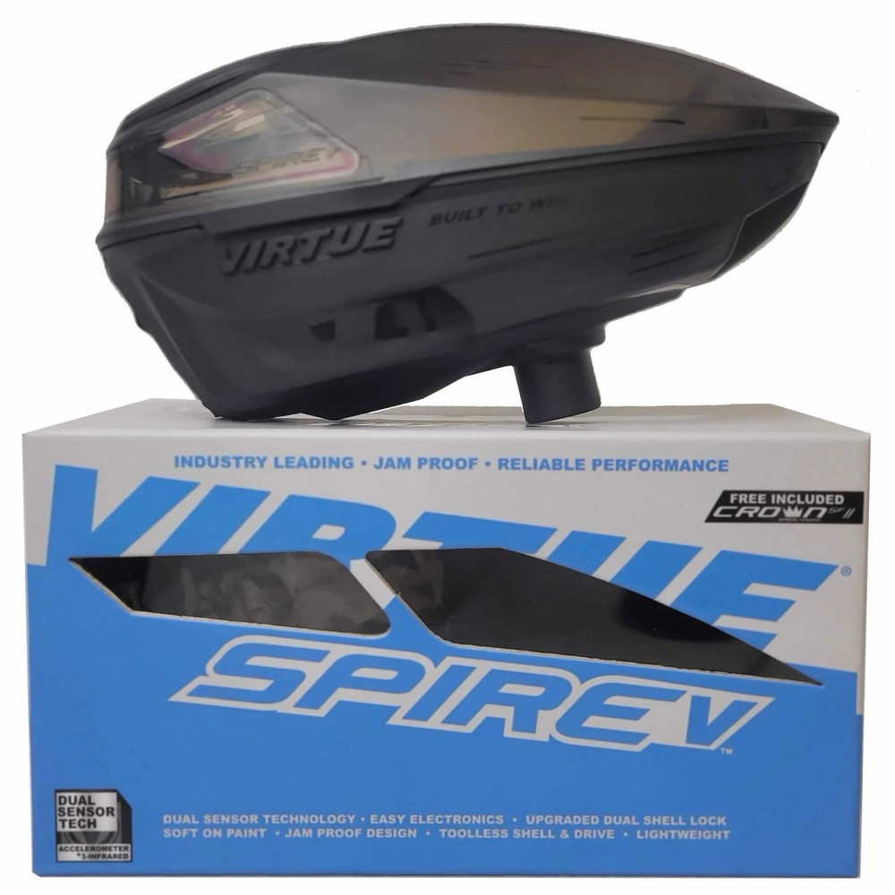 Virtue Spire V Paintball Loader - Black SMOKE **Rare**
