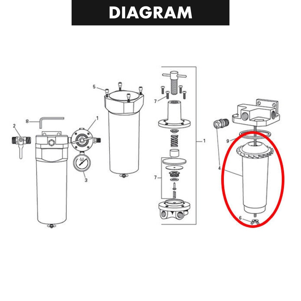 DeVilbiss 130524 Replacement Desiccant Cartridge for QC3 Filter
