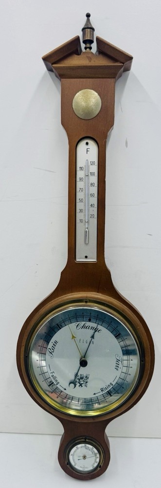 Vintage Elgin Weather Station Light Wood Birch Working E-906