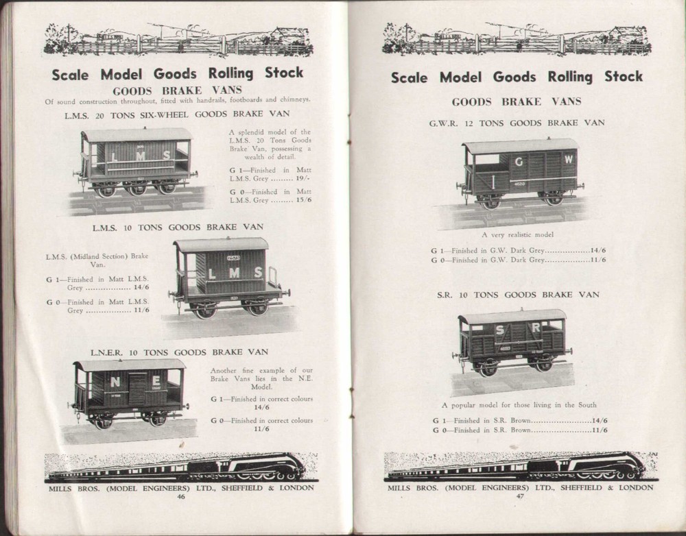 MilbrO MILLS Bros catalog, 1940s Scale Model Railways Model Enginers E bb
