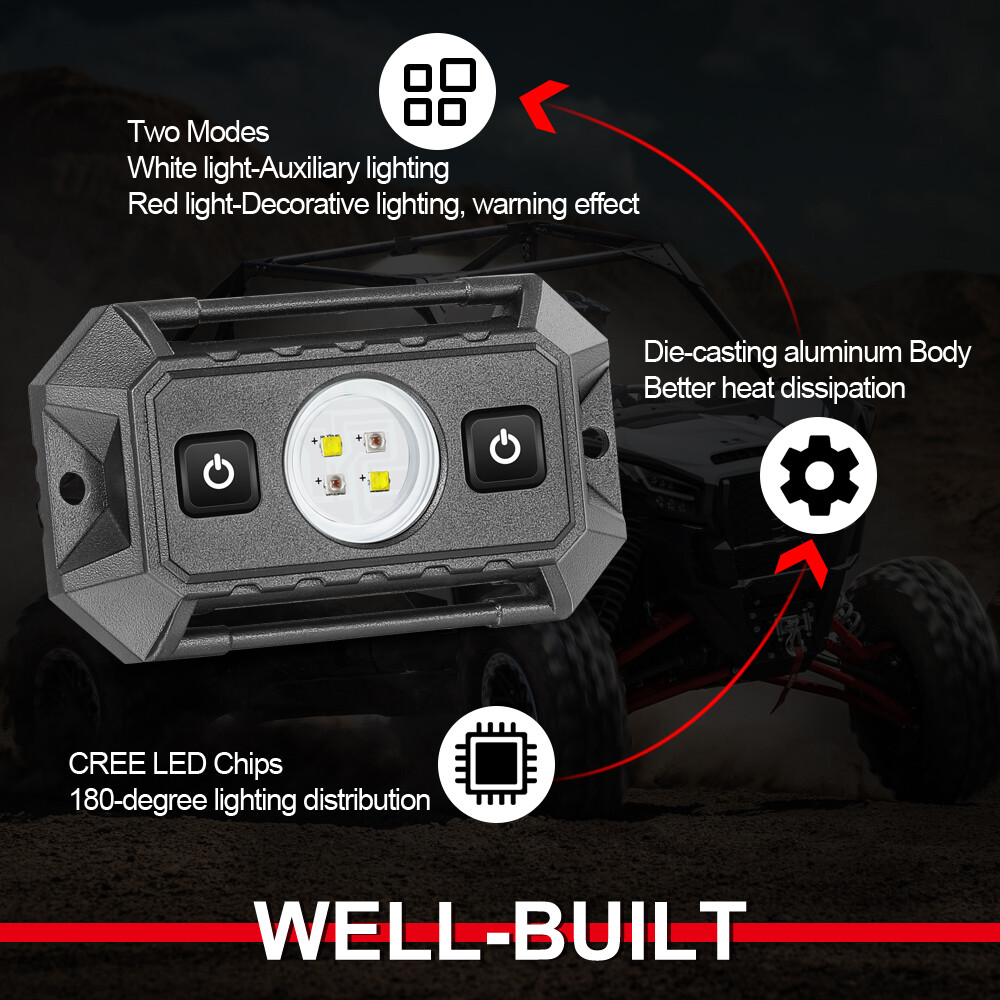 LED Dome Map Reading Light RED&White Car Interior Roll Bar Cage Mount switch UTV