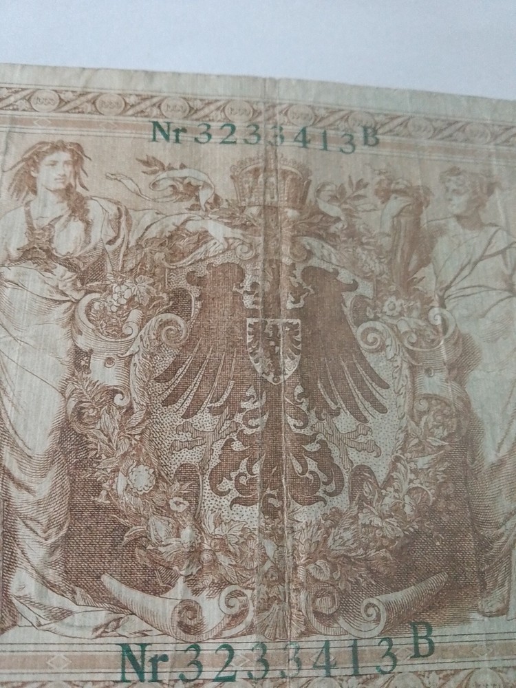 BANKNOTE 1000 Mark Green Marking
