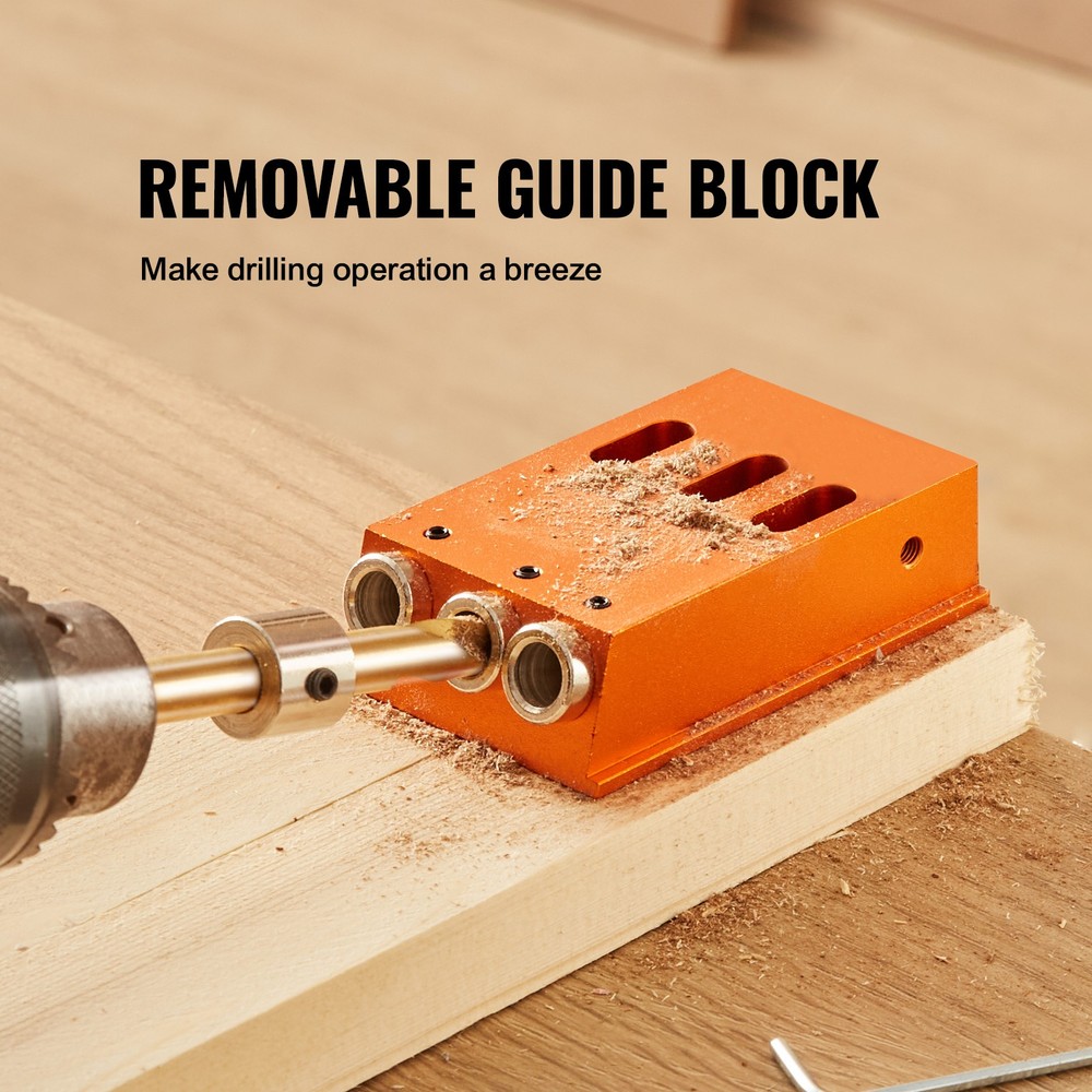 Pocket Hole Jig Kit Carpentry Joinery Woodworking System Adjustable Depth