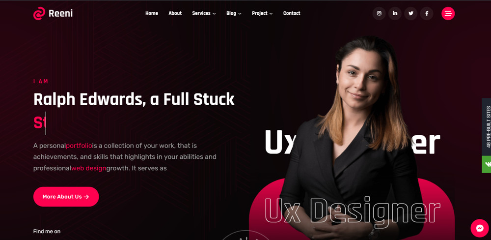 Professional Personal Portfolio Website Custom HTML Design + 1Y FREE Hosting