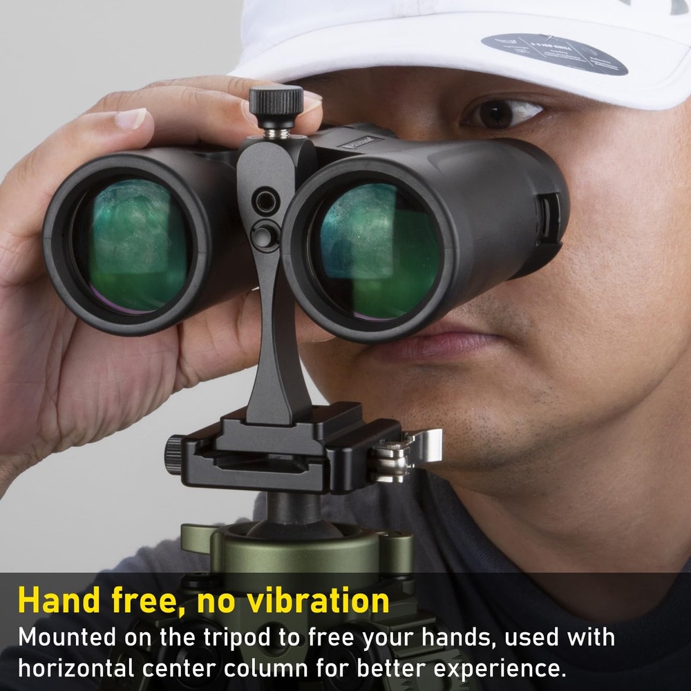 Binocular Tripod Adapter | Quick Release, 1/4"-20 Thread & Compact, Black