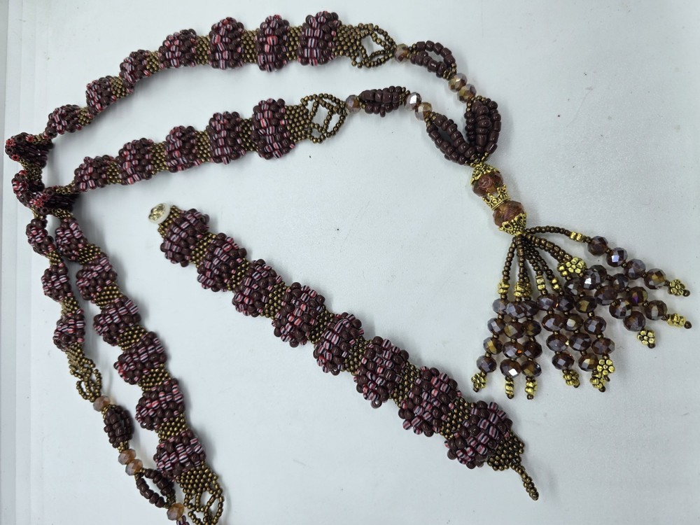 Set de collar e idde orisha OYA Deluxe Tejido