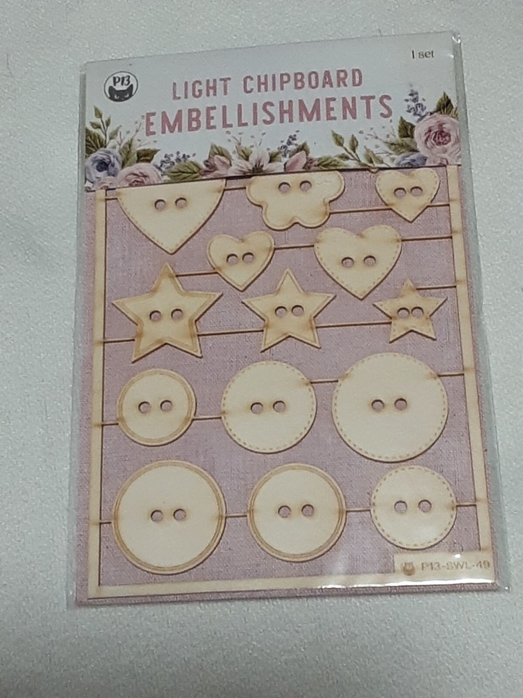 P13 Light Chipboard Embellishments Bundle 8 asst 4x6" frames w/engraved pieces