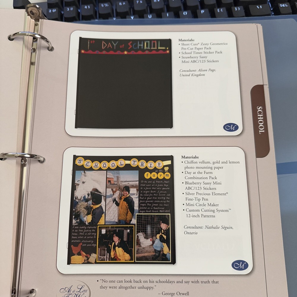 Creative Memories CM BLUE PAGE PATTERNS ORGANIZER BINDER FILLED OVER 200 PAGES