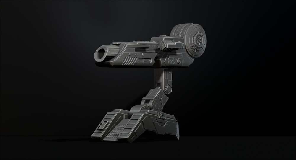 Predator Shoulder Cannon plasma Two Size File STL – OBJ for 3D Printing