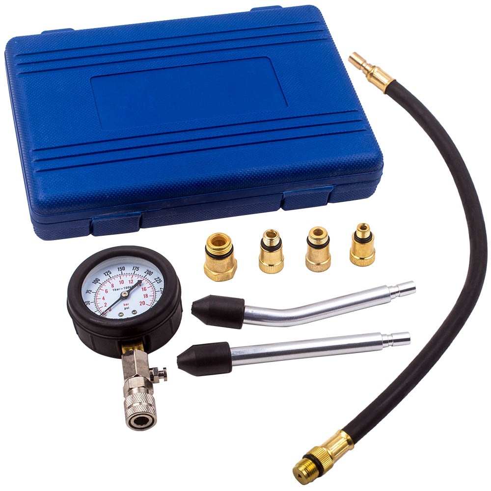 Engine Cylinder Compression Pressure Tester Tool Set 0-300 PSI M18x1.5