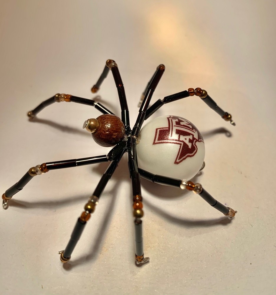 Texas A&M Handmade Beaded Wire Spider