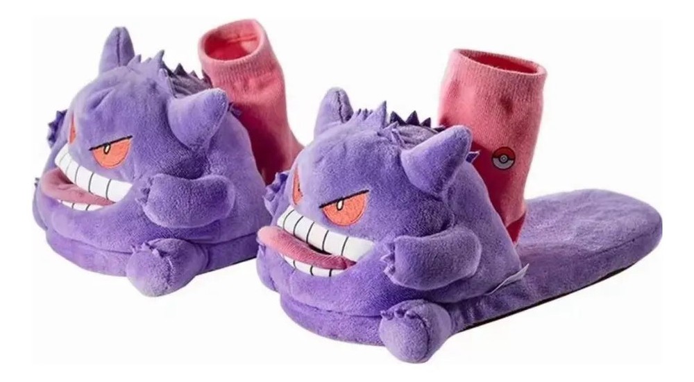 Gengar 3D Plush Slippers Winter Warm Birthday Gift