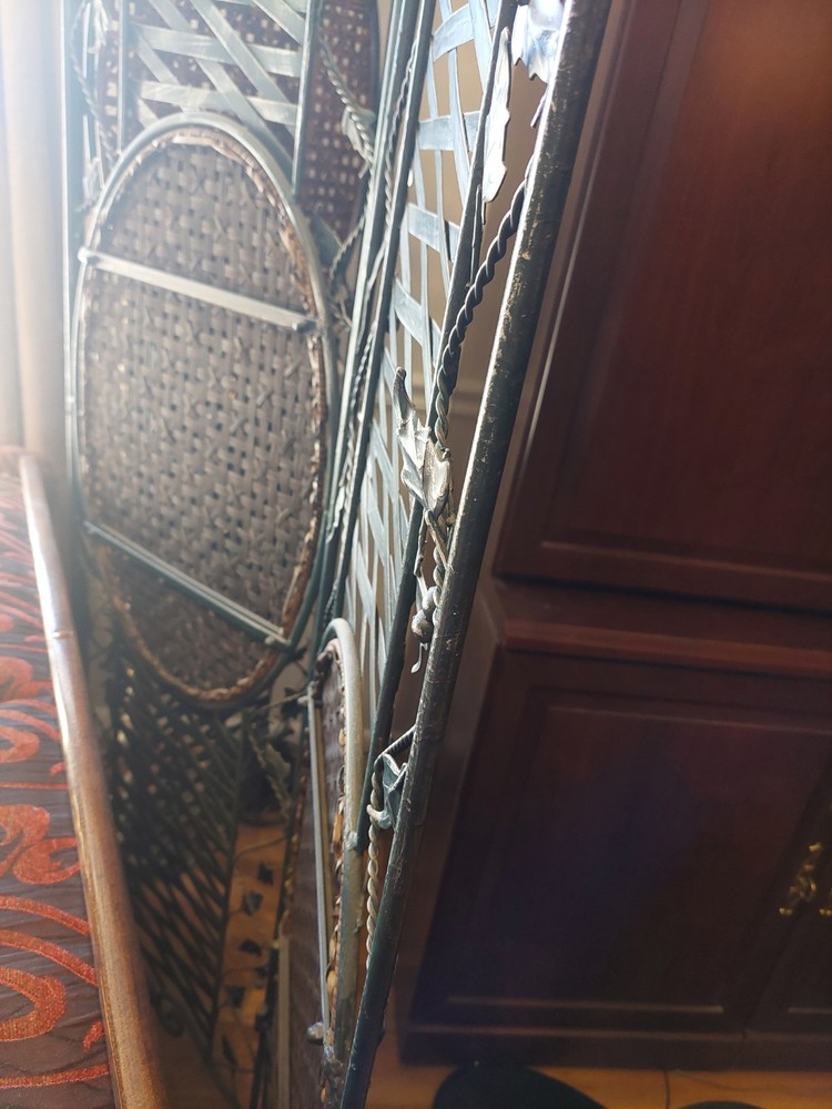 3-Panel Black Metal Room Divider