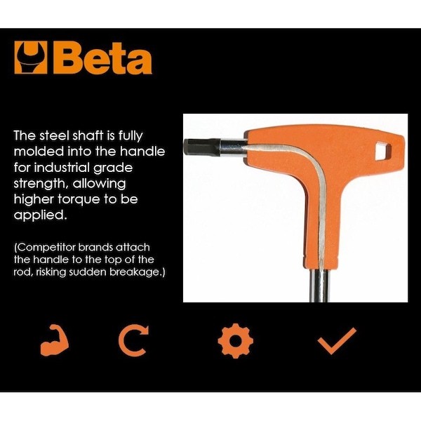 Beta 000961952 5 Piece Metric Plain, Hex Key Set