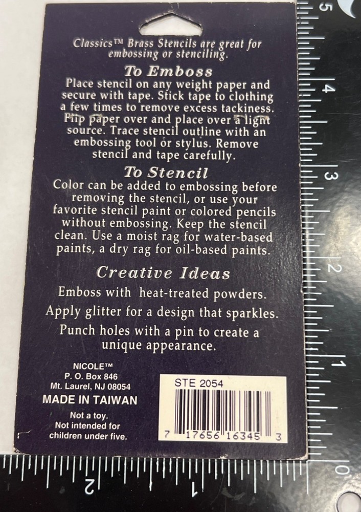Nicole Classics Brass Stencil STE 2054 Deer & Tree Design
