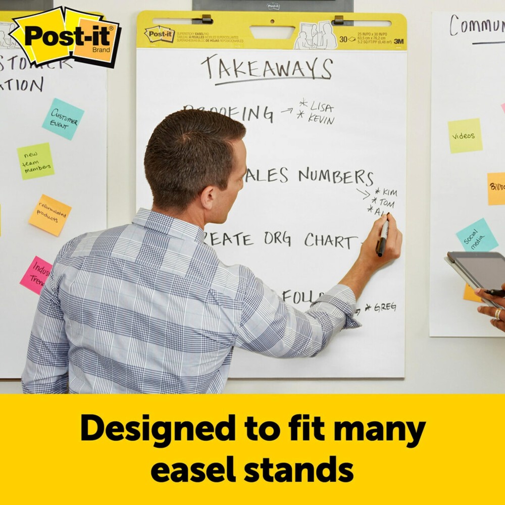 Post it Wall Pads 2 Pack White 20 Sheets Easy Mount Command Strips