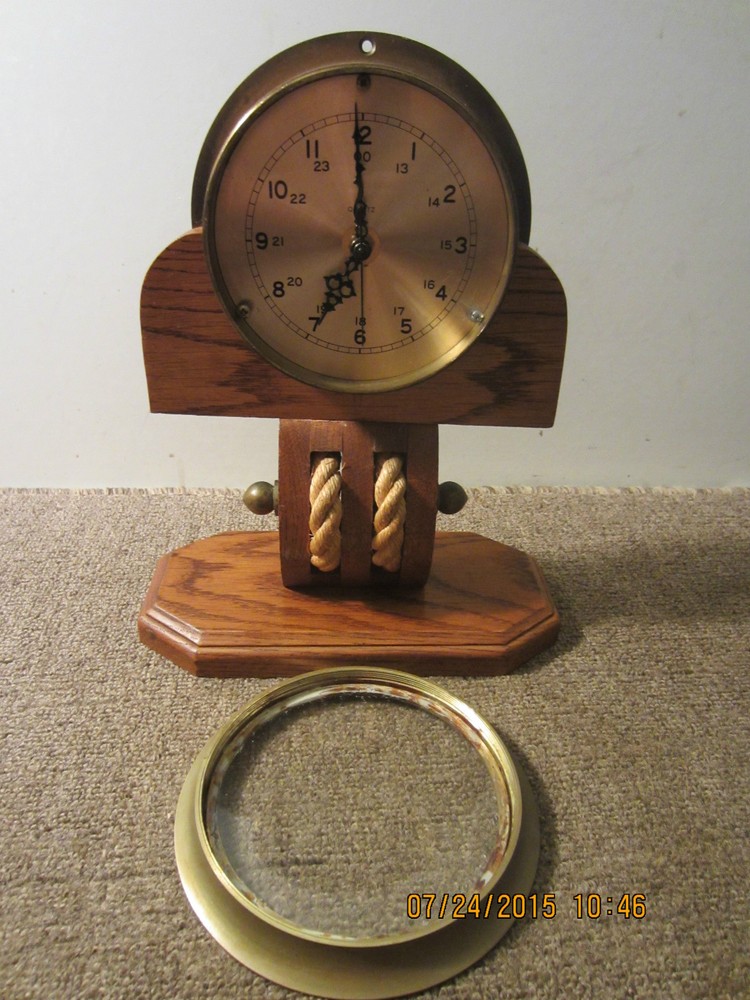MARITIME, SOLID BRASS, SHIP'S TABLE TOP CLOCK