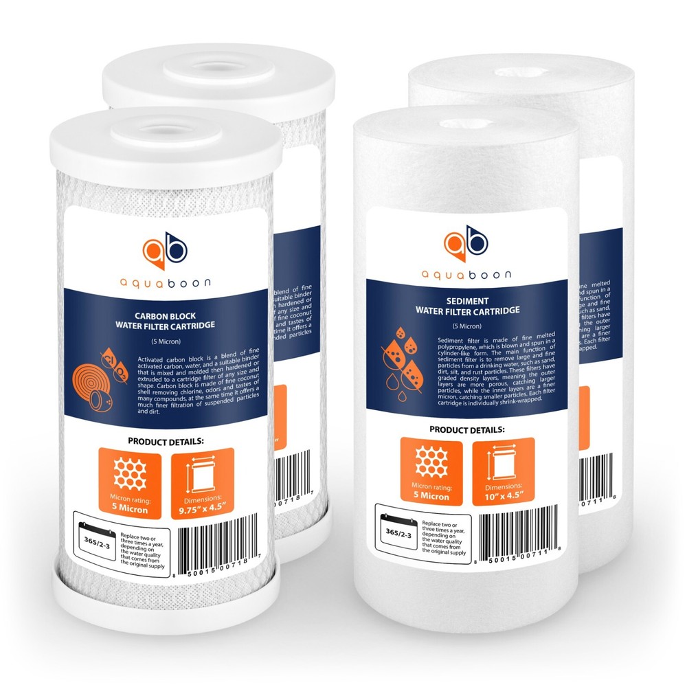 Big Blue CTO Carbon Block & Sediment 10”x4.5" Replacement Filter Cartridges Set
