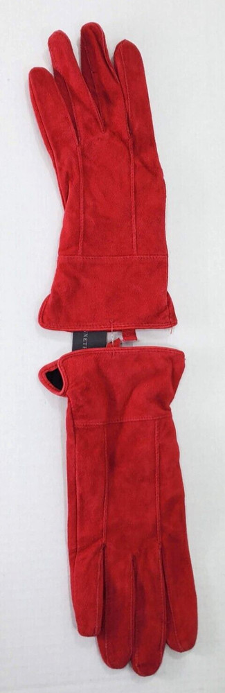 NWT Kenneth Cole Red Suede Gloves - Size M