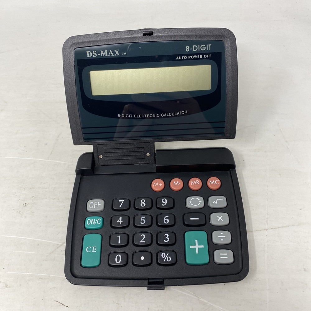 Vintage DS-MAX 8 Digit Electronic Folding Calculator WORKS