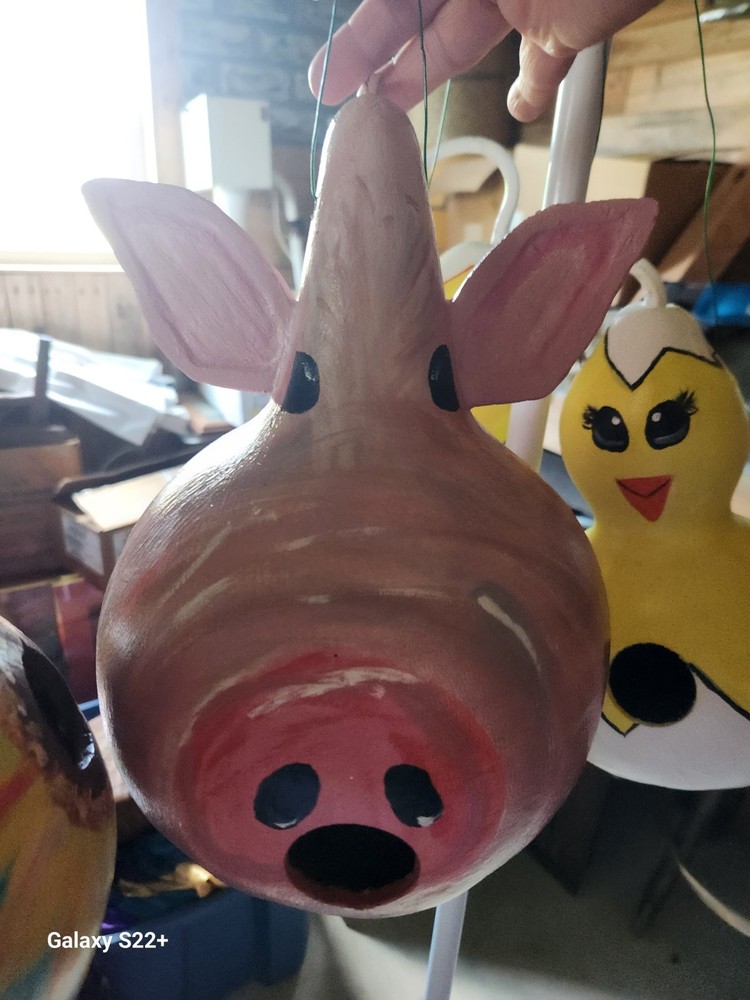 Hand Crafted Pig Gourd