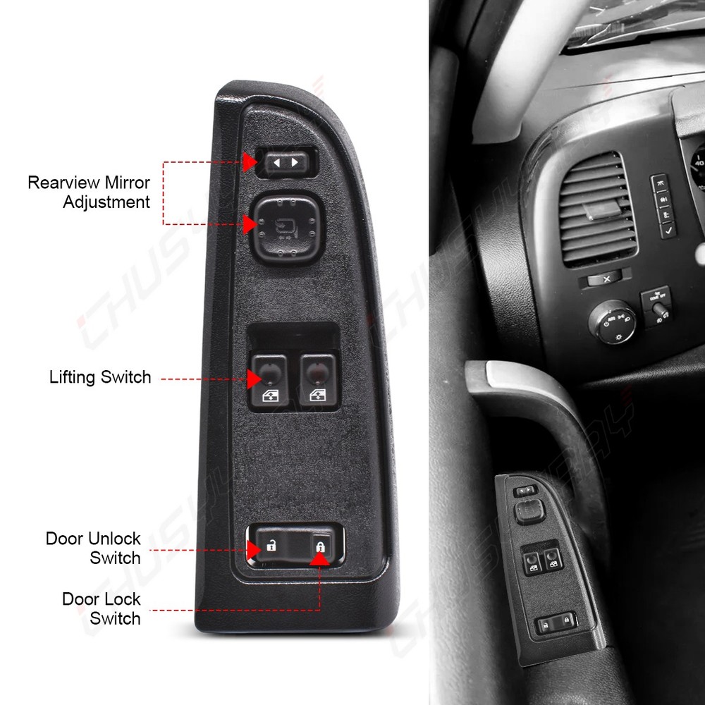 Front Left Side Power Window Switch 15883322 For Chevy Silverado 2003-07