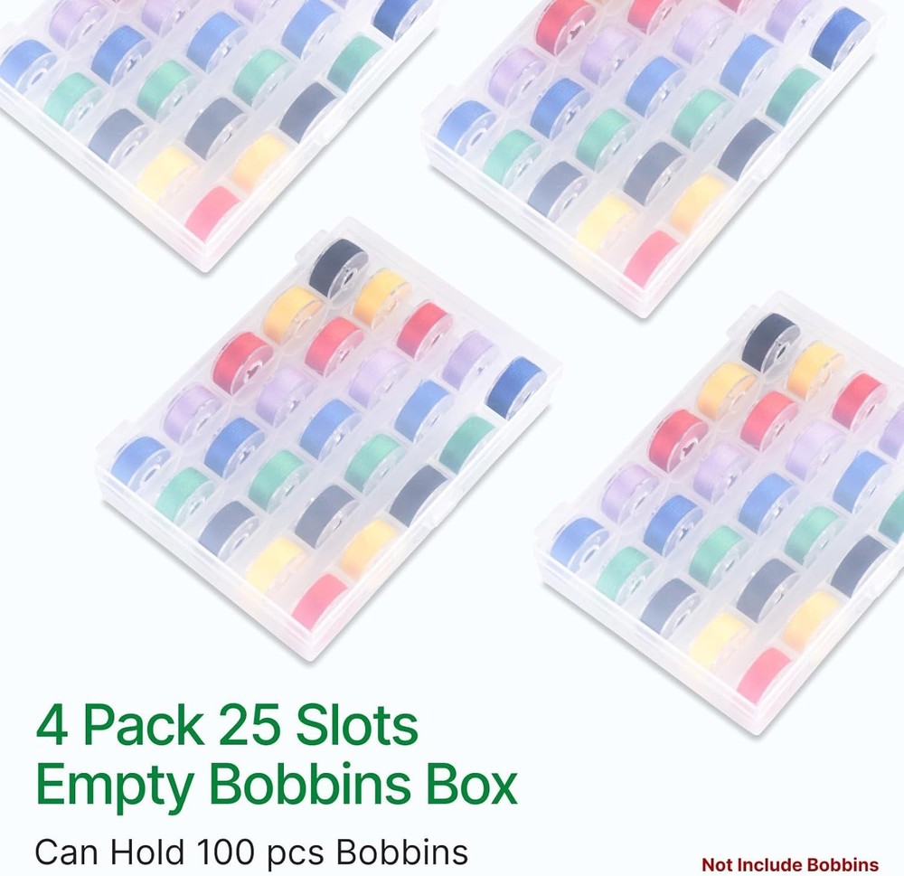 Opret 25 Slots Bobbin Organizer, Transparent Plastic 4 Pack,