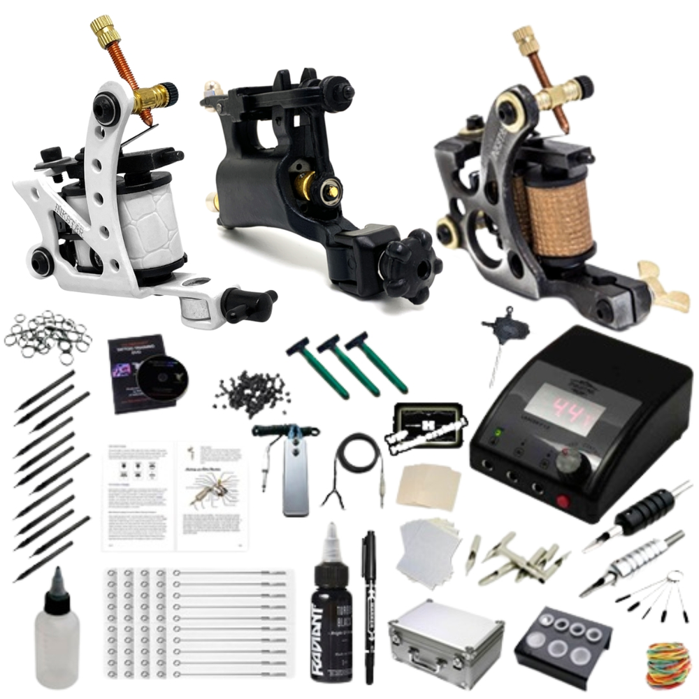 Complete Tattoo Kit Professional Inkstar 3 Machine APPRENTICE & Black Case