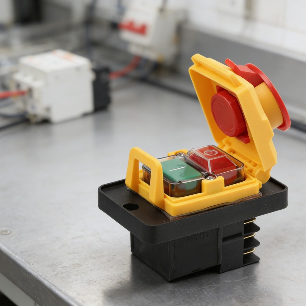Industrial Use Electromagnetic Pushbutton Switch 220V For KJD22 6 Pins