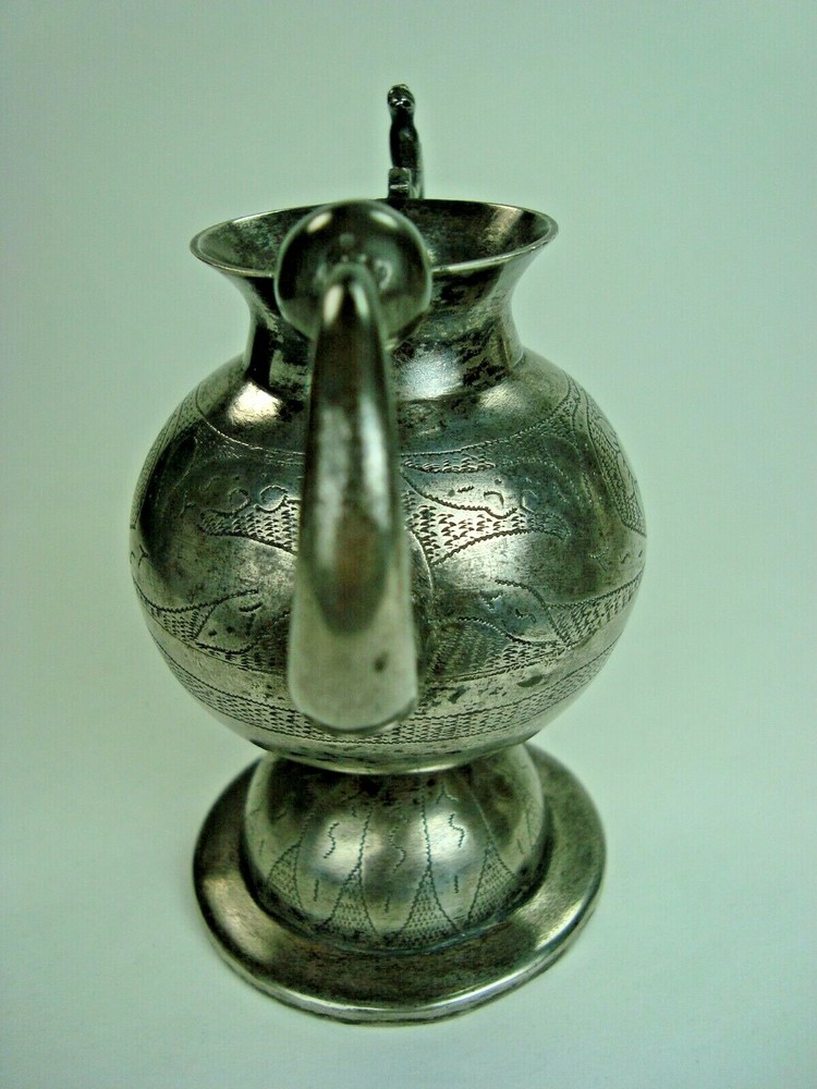 ANTIQUE SOUTH AMERICAN SOLID SILVER YERBA MATE TEA CUP WITH BIRD HANDLE