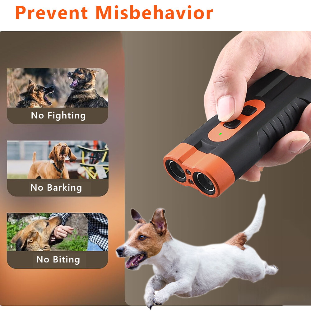 Ultrasonic Dog Bark Deterrent Behavior Correct Training Humane Tool Rechargeable