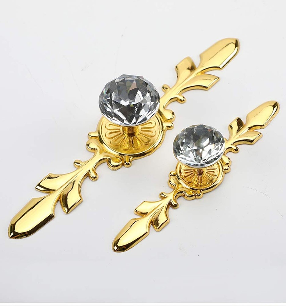 Drawer Dresser Knobs Pull Handles - Crystal Glass Diamond Decorative Knobs wi...