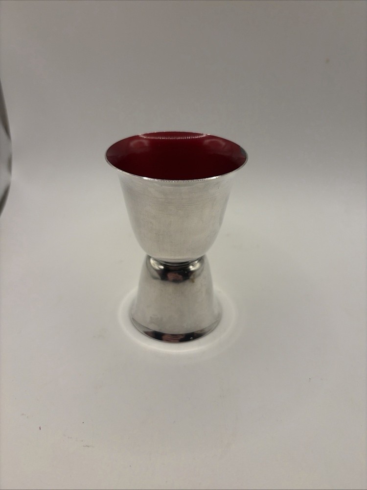 Reed & Barton Red & Green Silver Plated Double Jigger Minor Rim Issues