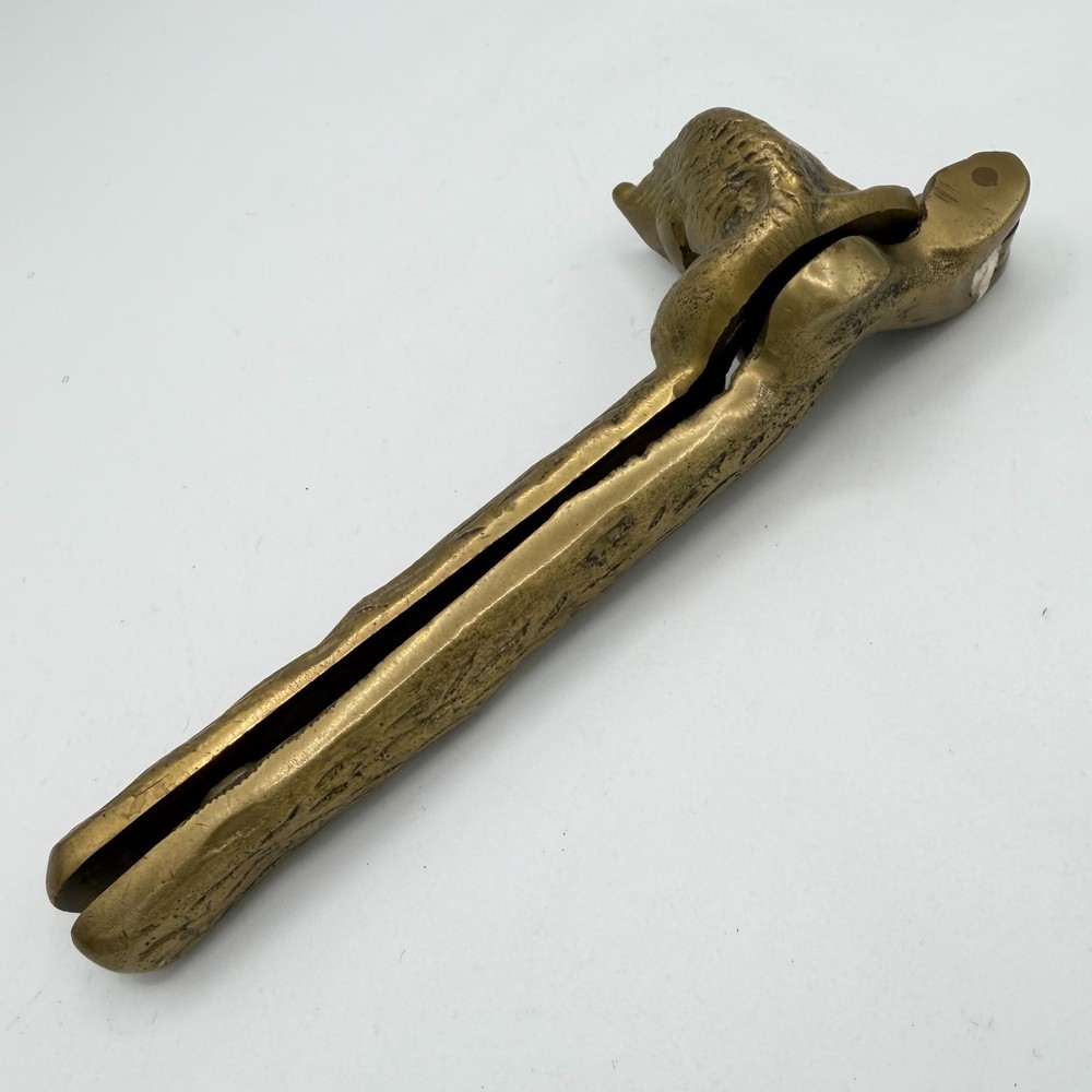 Vintage Sand Casted Metal Squirrel Nutcracker