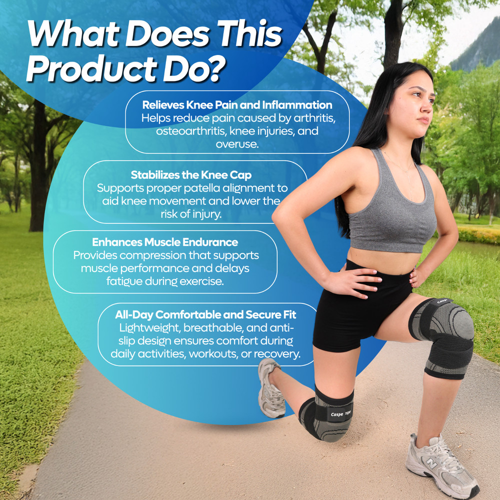 2Pcs Compression Sleeve Knee Brace Support Protector Arthritis Joint Pain Relief