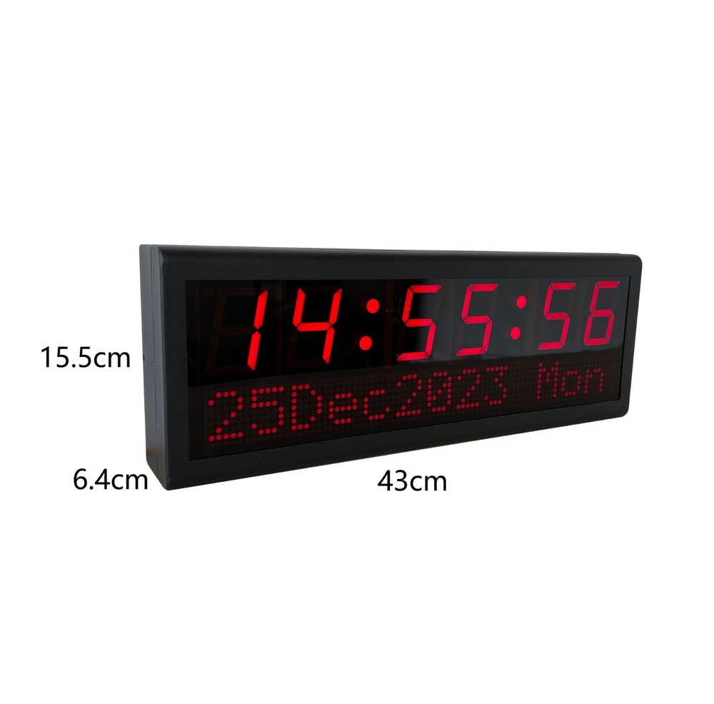 LED NTP PoE Clock for Home Decoration, Network Synchronized, Automatic DST Reset