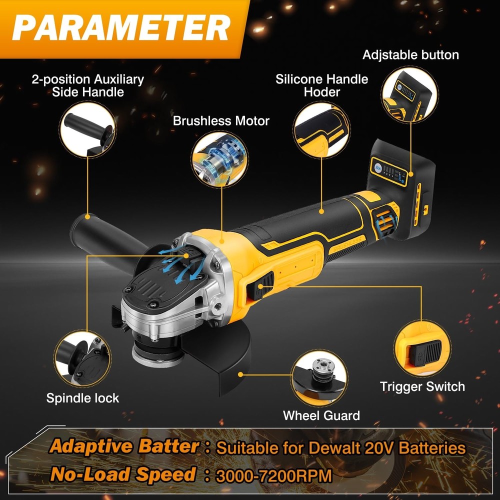 Cordless Angle Grinder for Dewalt