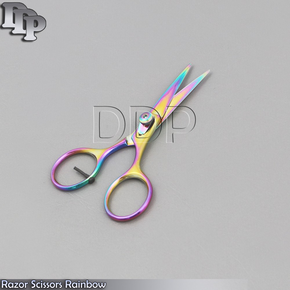 Razor scissors 5" Cvd Rainbow plasma coating extremely sharp fly tying,BTS-38