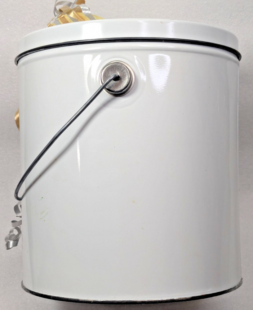 Barrels of Fun Empty White Popcorn /Cookie Tin